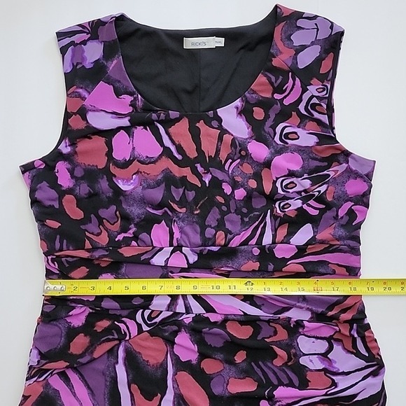 Ricki's Sleeveless Tiered Sheath Sleeveless Dress Purple Black Lined Stretch XL - Picture 12 of 15